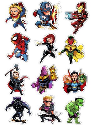 Ímãs Decorativos Marvel Comics Set A - 12 unid