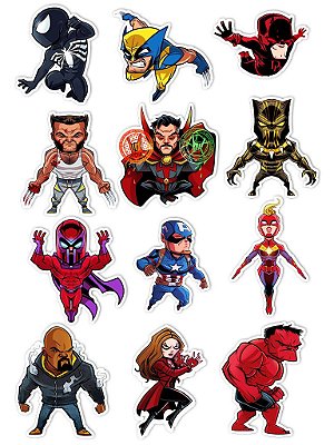 Ímãs Decorativos Marvel Comics Set C - 12 unid