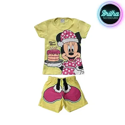 Pijama Disney Minnie Brilha no Escuro tamanho 10
