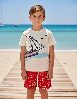 Conjunto Infantil Masculino Off White Rovitex – Tam. 8