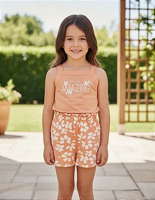 Conjunto Infantil Peach - Boca Grande Tam 12