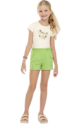Conjunto Boca Grande Lima Feminino Infantil - Tamanho 12
