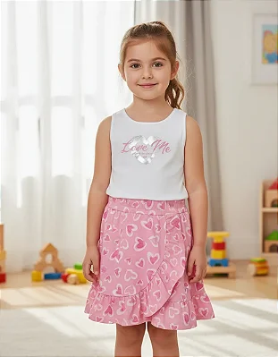Conjunto Boca Grande Love me Feminino Infantil - tamanho 12