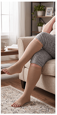 Meia Juzo Dynamic, 20-30 mmHg, 3/4, Cor Bege