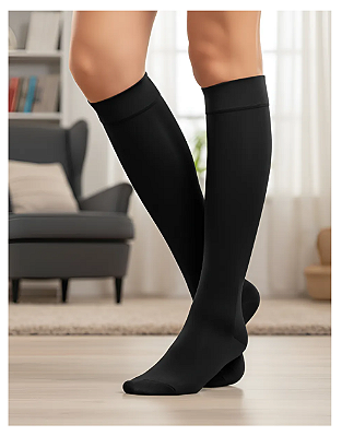 Meia Medi Duomed Smooth, 23-32 mmHg, 3/4, cor: Preto