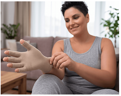 Luva Juzo Classic Seamless, 20-30 mmHg, dedos abertos Cor: Bege