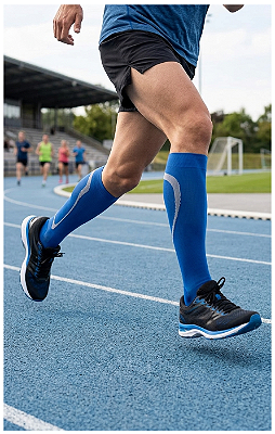 Meia Sigvaris Performance, 20-30 mmHg, 3/4, Azul