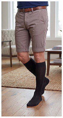 Meia Sigvaris Algodão Super TECH, 20-30 mmHg, 3/4 Cor: Preto