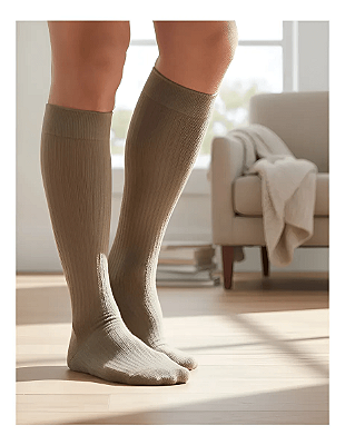 Meia Jobst For Men 20-30 mmHg, 3/4 Panturrilha, Cor: Caqui