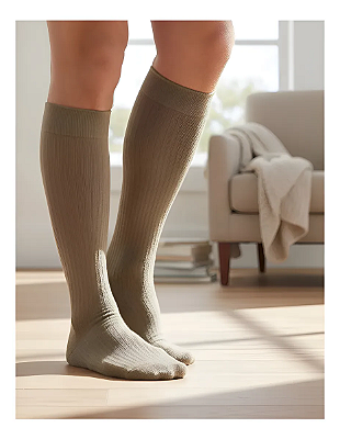 Meia Jobst For Men 15-20 mmHg, 3/4 Panturrilha Cor: Caqui