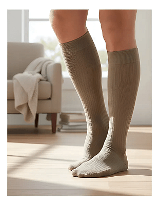 Meia Jobst For Men 30-40 mmHg, 3/4 Panturrilha, Cor: Caqui