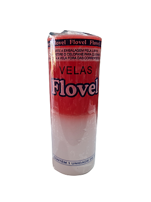 Vela 7 dias Flovel 335g - Vermelha / Branca