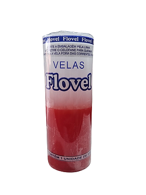 Vela 7 dias Flovel 335g - Branca / Vermelha