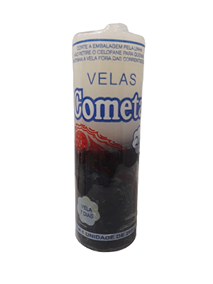 Vela 7 dias Cometa 265g - Branca / Preta