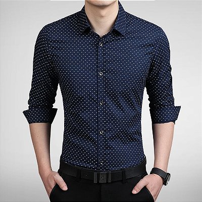camisa social masculina com estampa