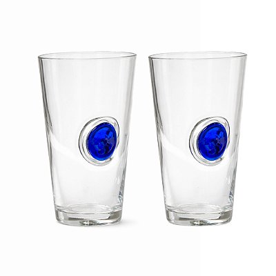 Copo alto detalhe pingo azul