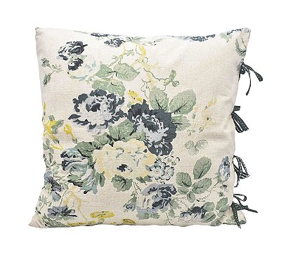 Almofada linho floral verde Zanatta Casa