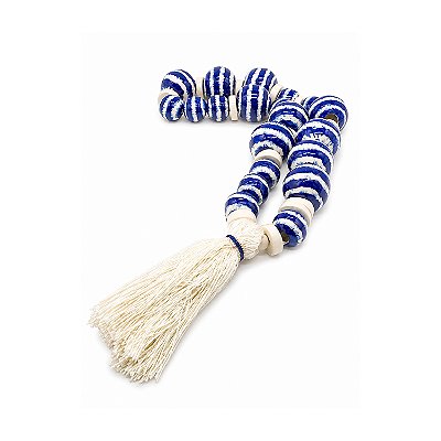 Pendantif tie dye azul e faiança e seda cru Zanatta Casa