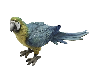 Arara decorativa azul e amarela