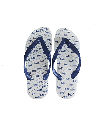 Chinelo de cerâmica P peixinhos azul