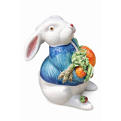 Coelho big com vegetais e casaco azul