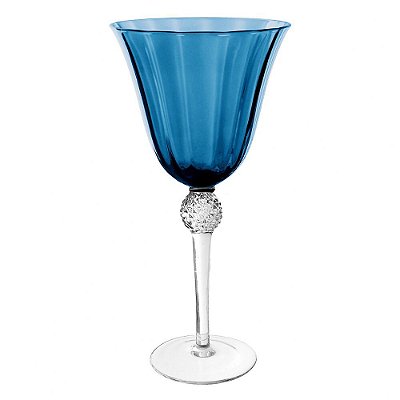 Taça azul vinho detalhe pedestal (jogo 6)