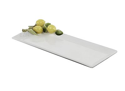 Bandeja branca retangular de limão G