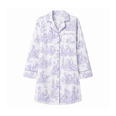 Camisola manga longa toile de jouy lavanda - tamanho único