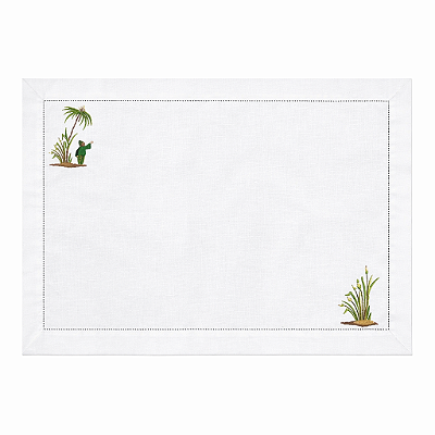 Jogo americano em linho com bordados lagoa