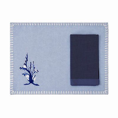 Jogo Americano Azul Coral (cj com 6)