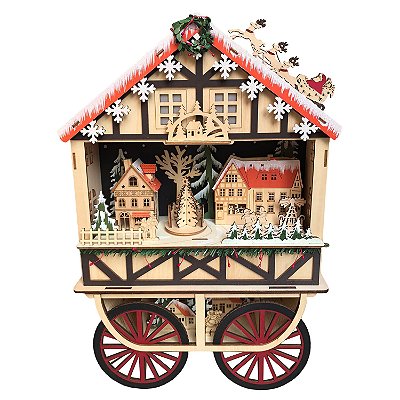 Carruagem vilarejo de Natal alemão em madeira