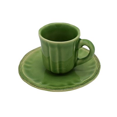 Xícara café verde linha Cereja