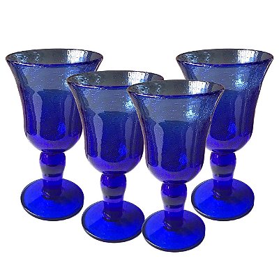 Taça Bubbles azul (cj 4)