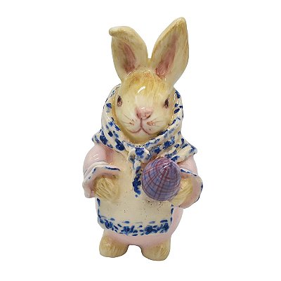 Coelha PP com lenço e flor azul zanatta casa