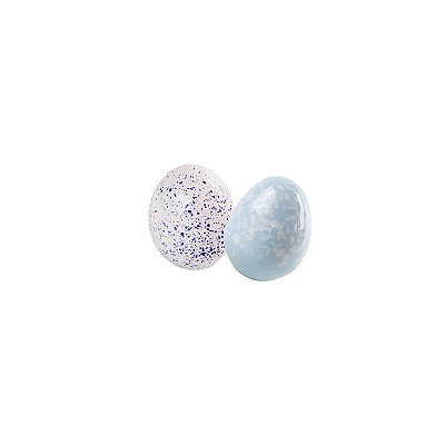 Dupla ovos de Páscoa de cerâmica azul e branco