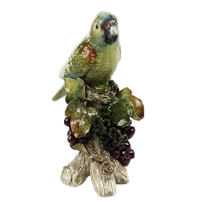 Papagaio no tronco de uvas