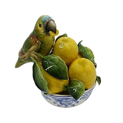 Fruteira P de limão com papagaio
