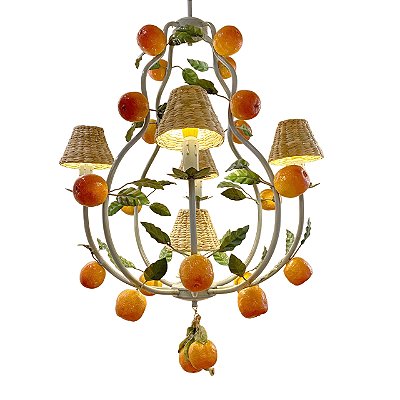 Lustre com laranjas e 5 cúpulas taboa