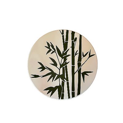 Bandeja redonda giratória bambu verde (40 cm)