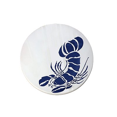 Bandeja redonda giratória listras lagosta azul (40 cm)