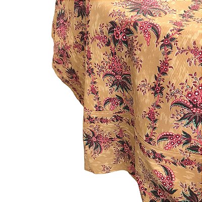 Toalha de mesa floral rosa e ocre (3,64m)