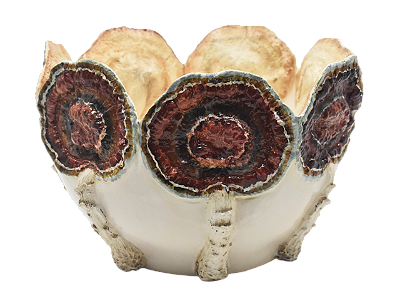Pré-venda Cachepot Shabby G com cogumelos na borda Zanatta Casa (40 cm)