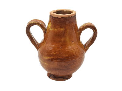 Vaso gota M terracota com alças Zanatta Casa