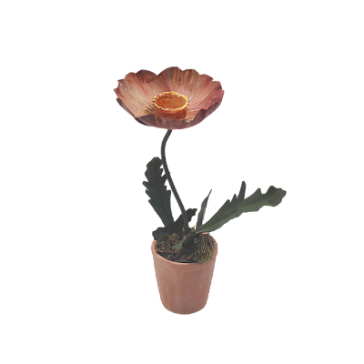 Castiçal de cobre flor com vaso P