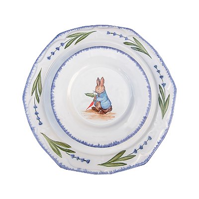 Prato sobremesa Pete Azul e Prato Raso Lavanda