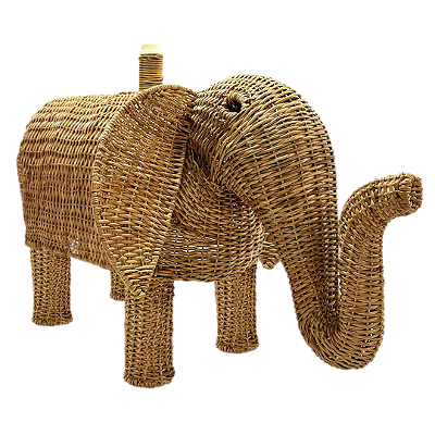 Base abajur elefante em junco