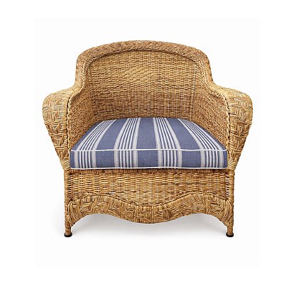 Poltrona em junco com detalhe trançado