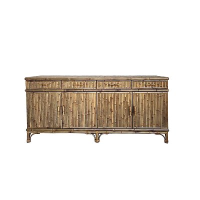 Buffet bambu 4 gavetas e 4 portas