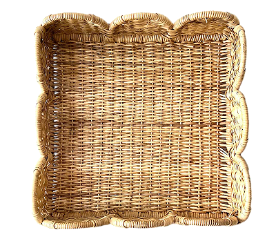 Bandeja junco borda scallop 36 x 36 cm