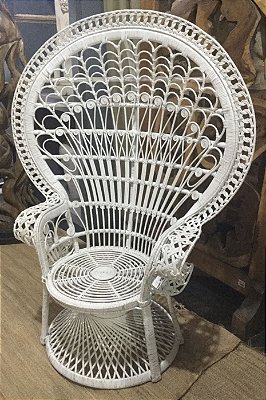 Cadeira Pavão de vime Branca